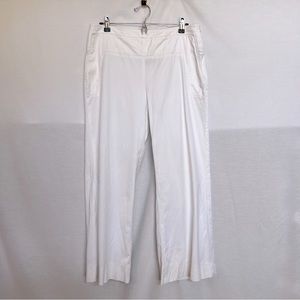 Akris White Wide Leg 100% Cotton Pants.  Size 12